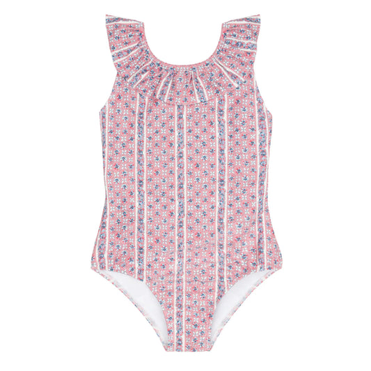 Minnow Rosa Vine Ruffle Collar One Piece