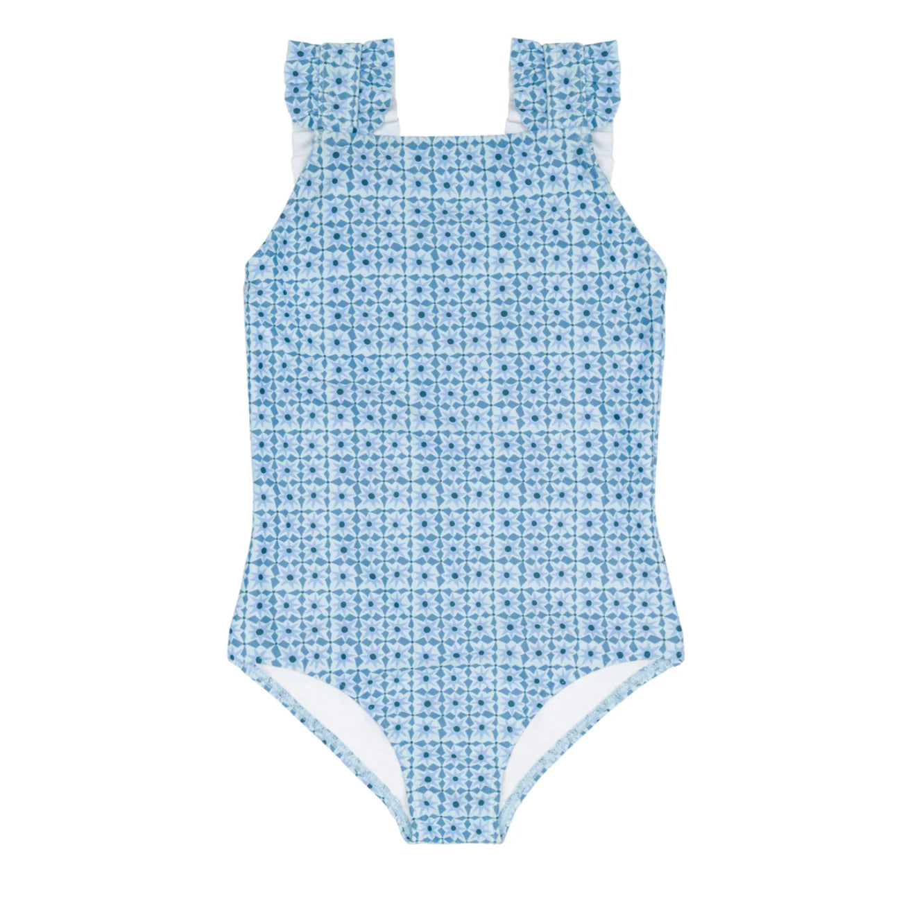Minnow Azul Tile Ruffle Strap One Piece