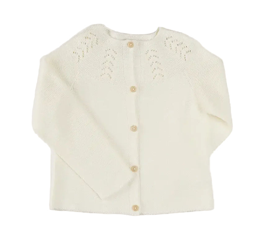 Pepa London Openwork Cotton Cardigan in Cream