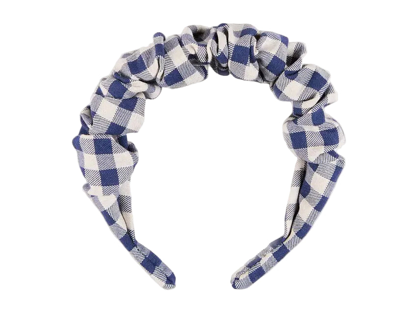 Pepa London Draycott Check Scrunchie Hairband in White