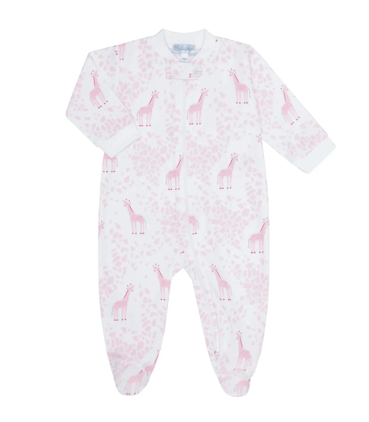 Nellapima Pink Giraffe Print Zipper Footie