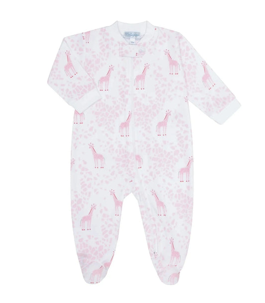 Nellapima Pink Giraffe Print Zipper Footie