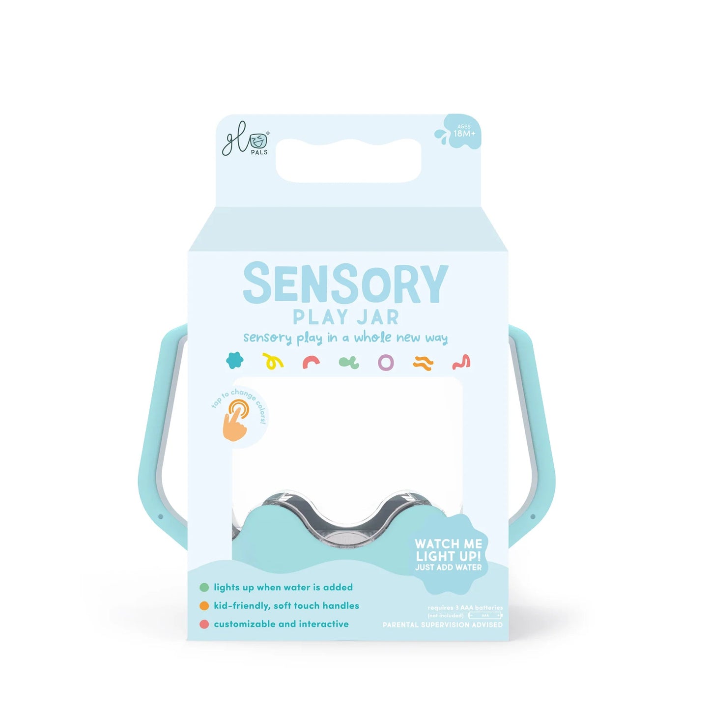 Glo Pals Frosty Blue Sensory Play Jar