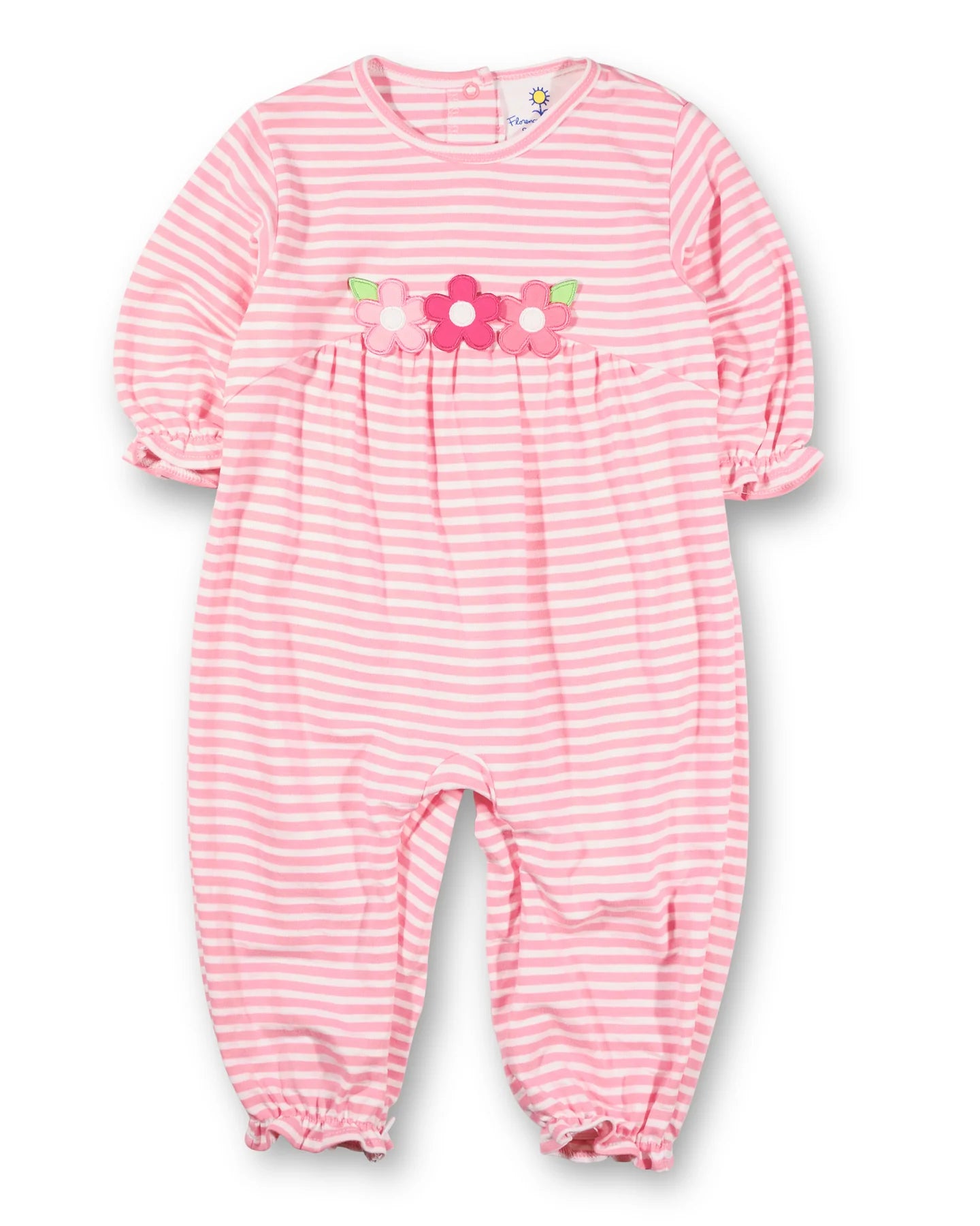 Florence Eiseman Stripe Knit Longall With Flowers