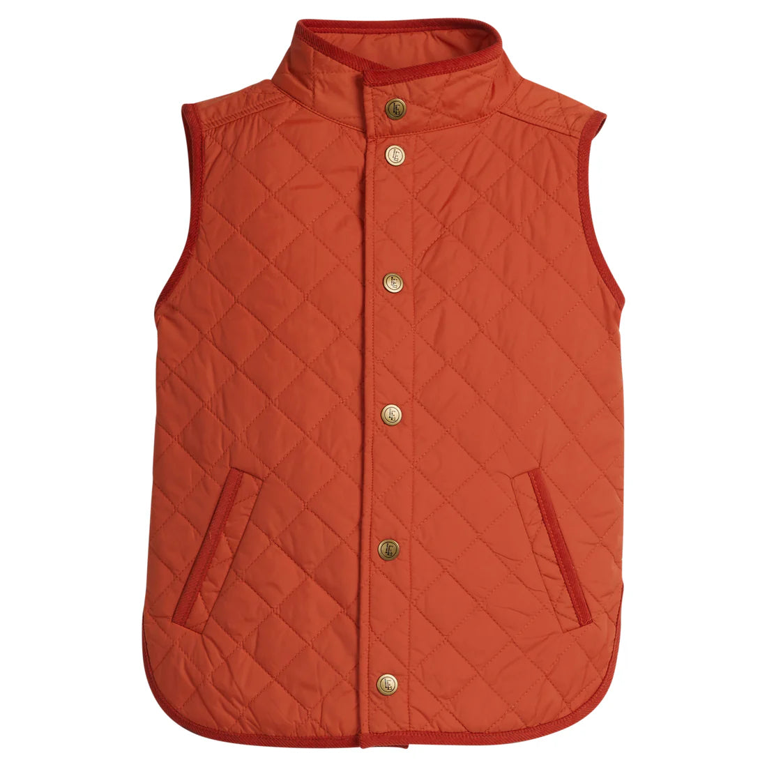 Little English Orange Quilted Vest for kids