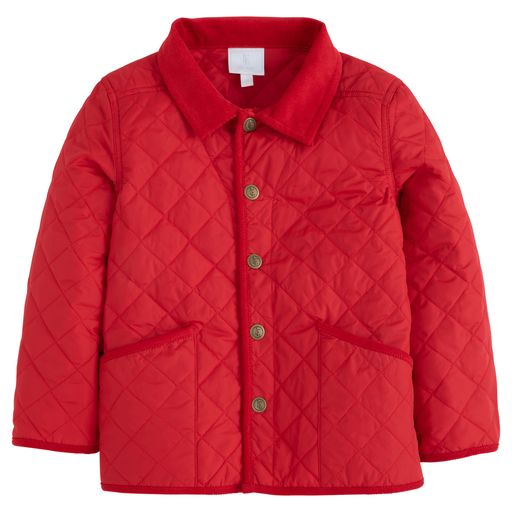 Ladies red quilted discount coat