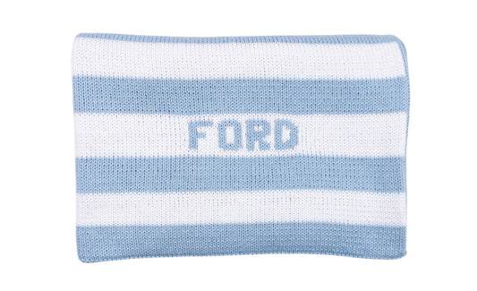 Stripe Blanket- Light Blue and White