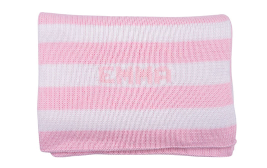 Stripe Blanket- Light Pink and White