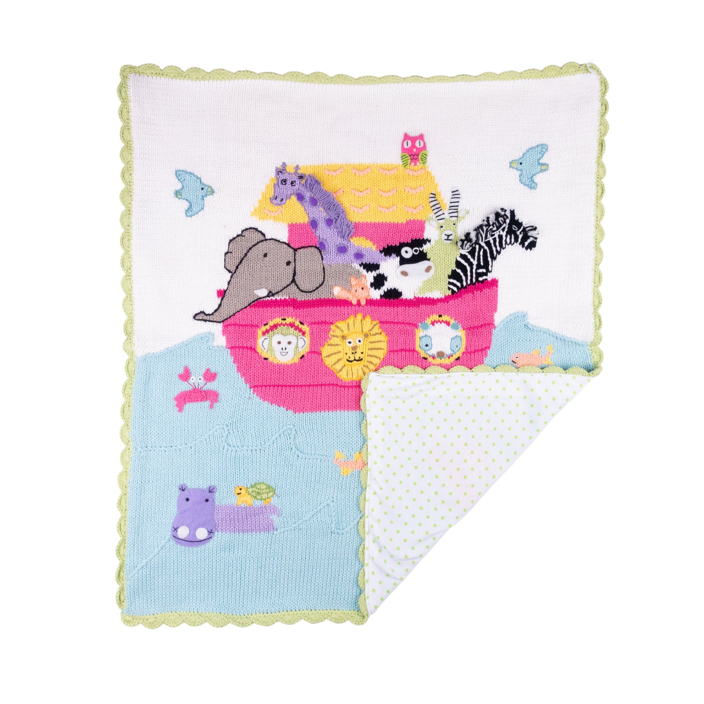 Noah's Ark Baby Blanket- White