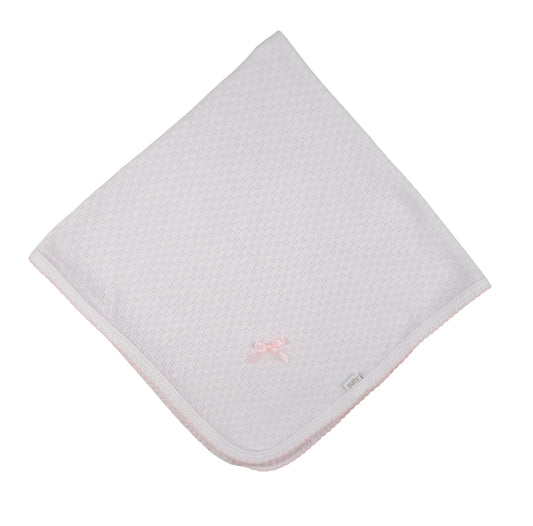 Receiving Blanket- Pink with Bow