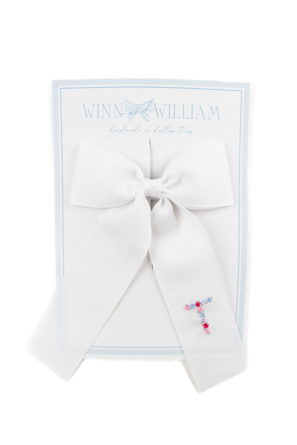 Winn and William Floral Initial Hair Bow
