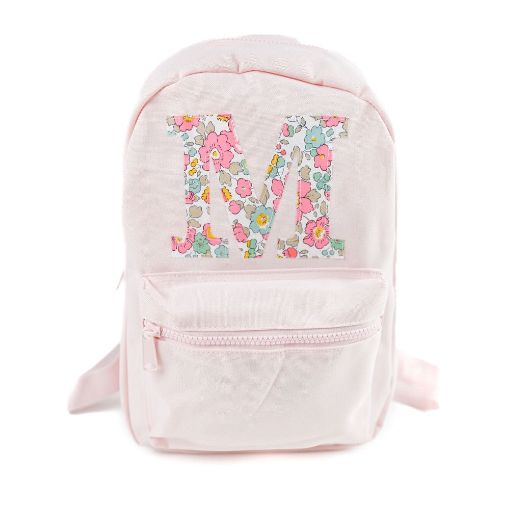 My Little Shop UK Betsy Light Pink Liberty of London Initial Small Backpack - Pink