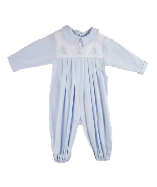 Auraluz Knit Longall- Blue with Embroidered Puppies