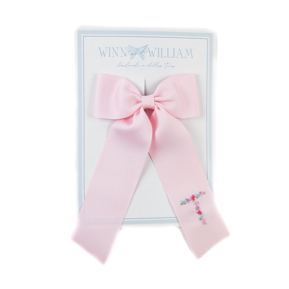 Winn and William Floral Initial Hair Bow