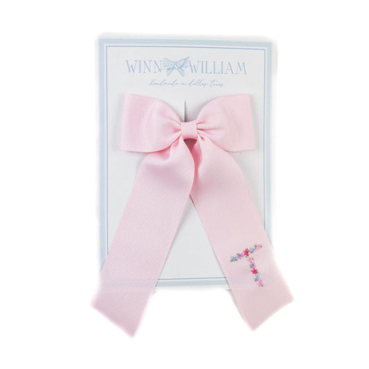 Winn and William Floral Initial Hair Bow