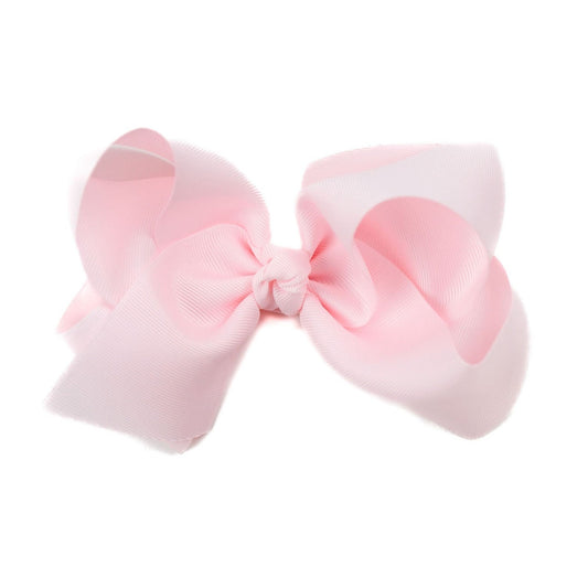 Wee Ones King Grosgrain Hair Bow with Center Knot - Powder Pink