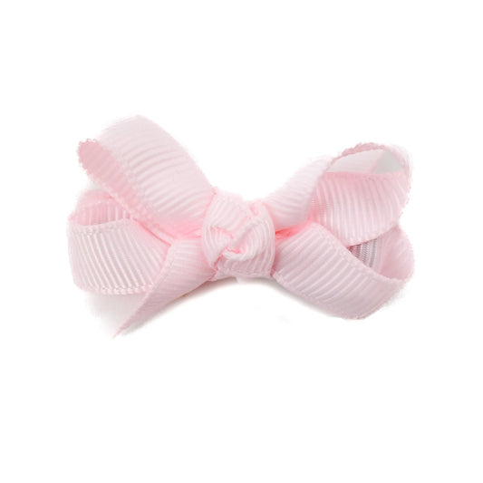 Wee Ones Baby Grosgrain Hair Bow with Center Knot - Powder Pink