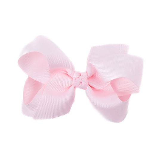 Wee Ones Medium Grosgrain Hair Bow with Center Knot - Powder Pink