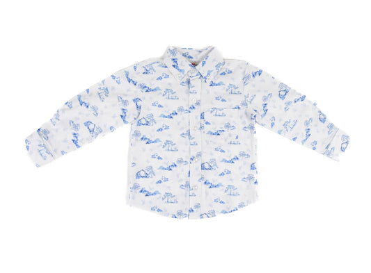 Ruth and Ralph Trucks Toile Button Up Shirt