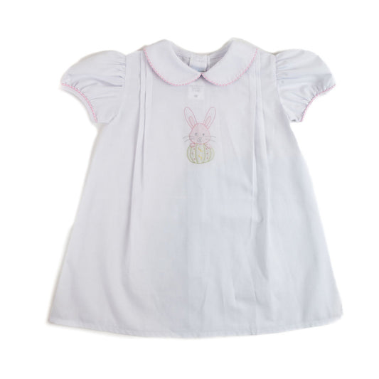 Auraluz White Bunny Day Gown With Pink Trim