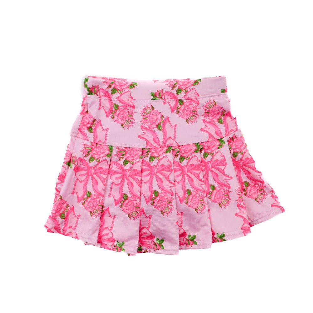 Azarhia Pink Bows Tennis Skort for Kids