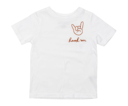 Hook 'Em Embroidered Tee