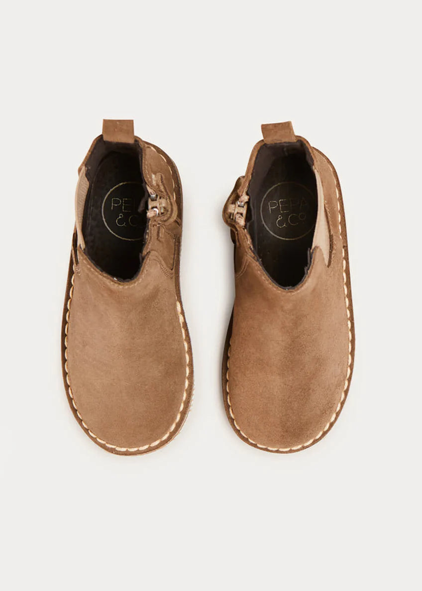 Suede Ankle Boots in Brown