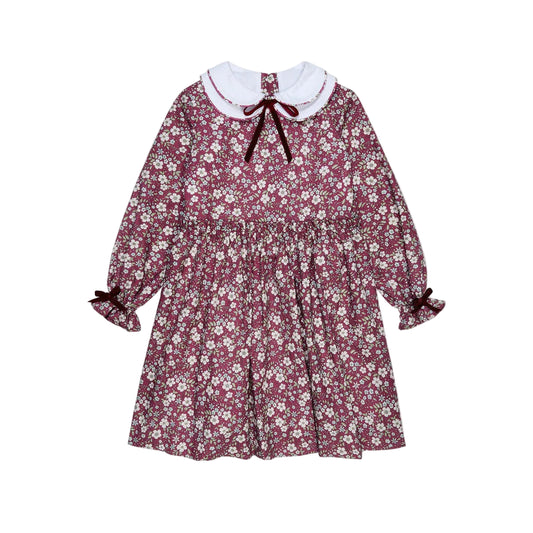 La Coqueta Burgundy Floral Leana Dress