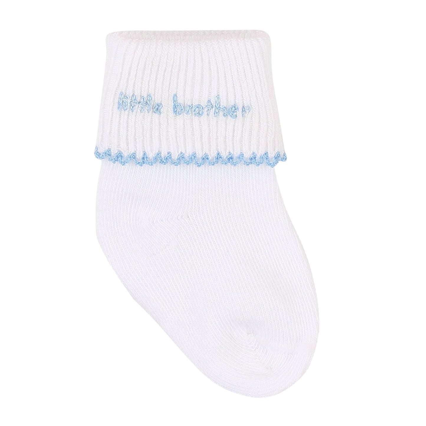 Magnolia Baby Little Brother Embroidered Socks
