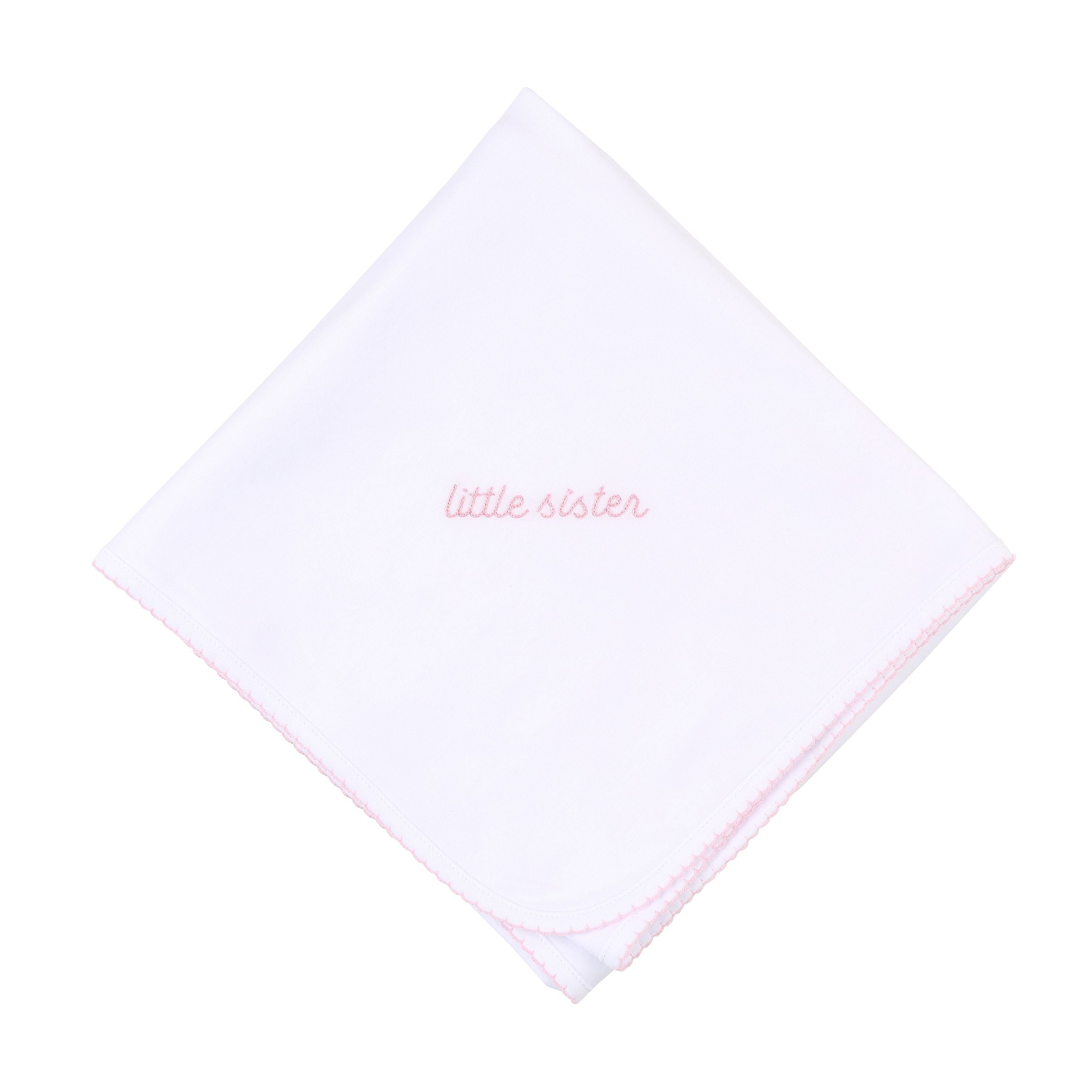 Magnolia Baby White Receiving Blanket