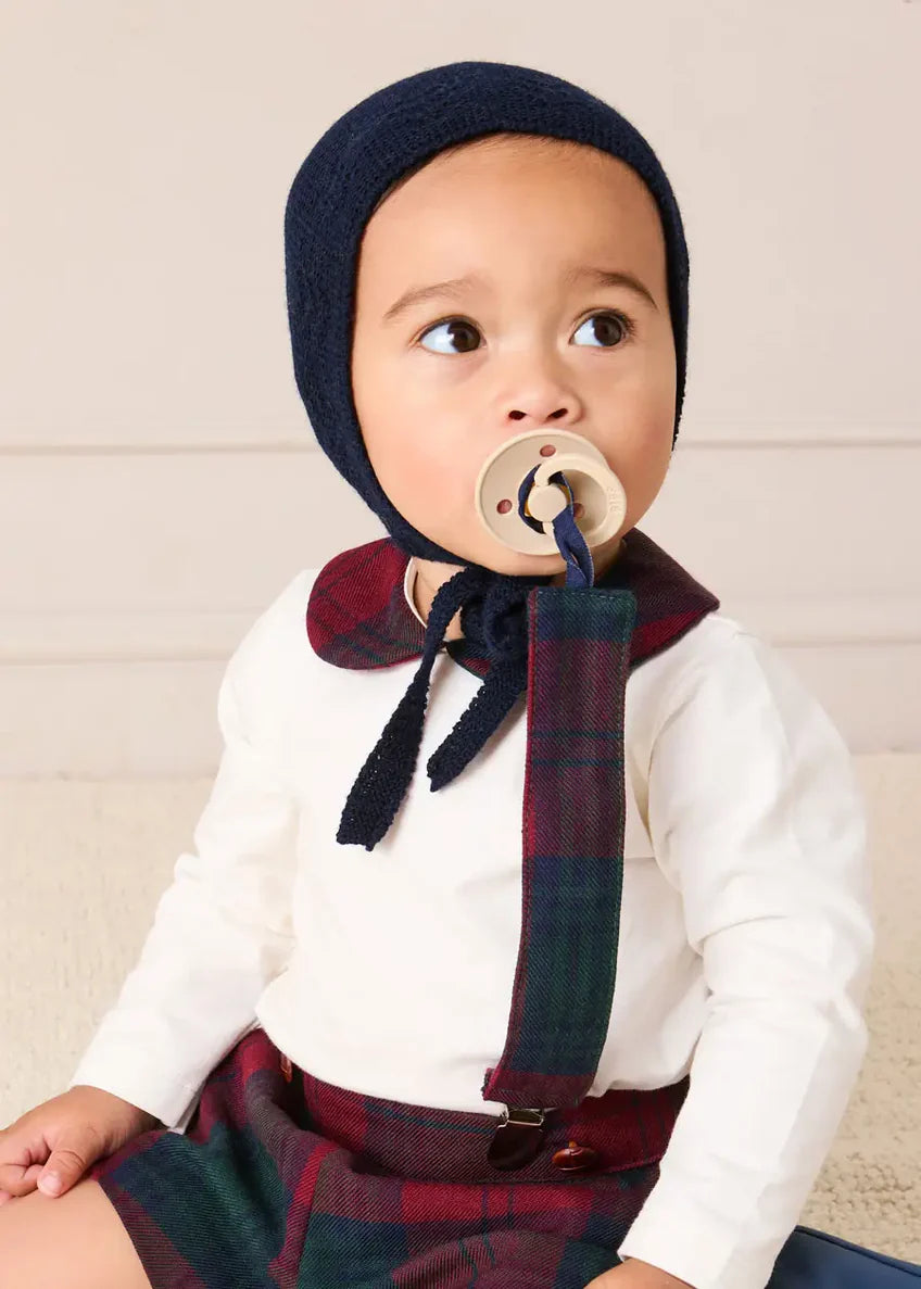 Grovesnor Tartan Collar Long Sleeve Bodysuit in Red