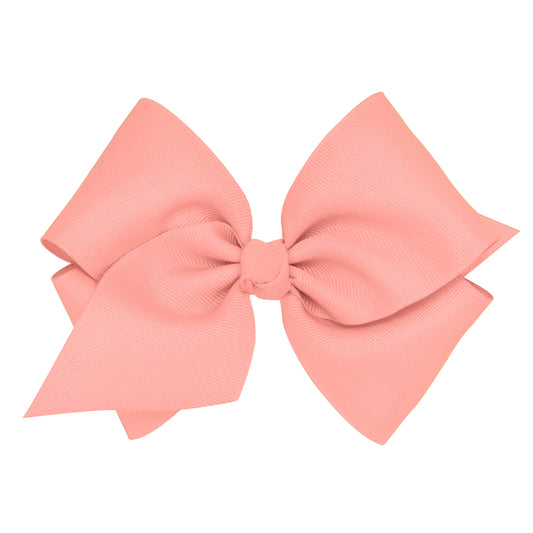 King Grosgrain Hair Bow with Center Knot - Seashell