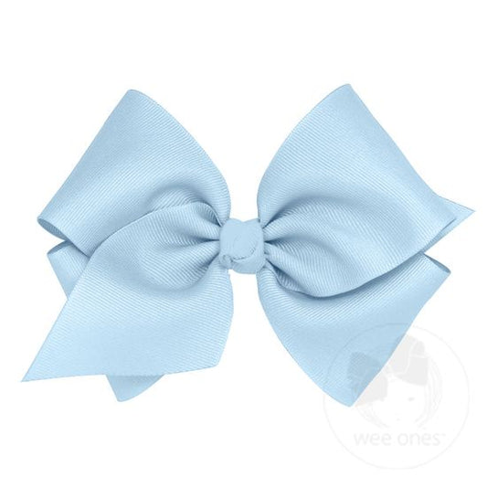 Wee Ones Mini King Classic Grosgrain Bow- Millennium Blue