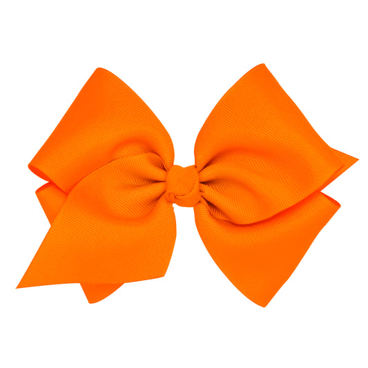 King Grosgrain Hair Bow with Center Knot -  Orange
