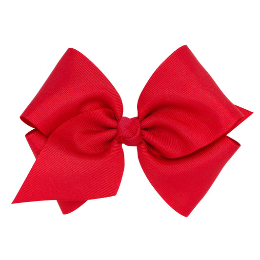 King Grosgrain Hair Bow with Center Knot - Red