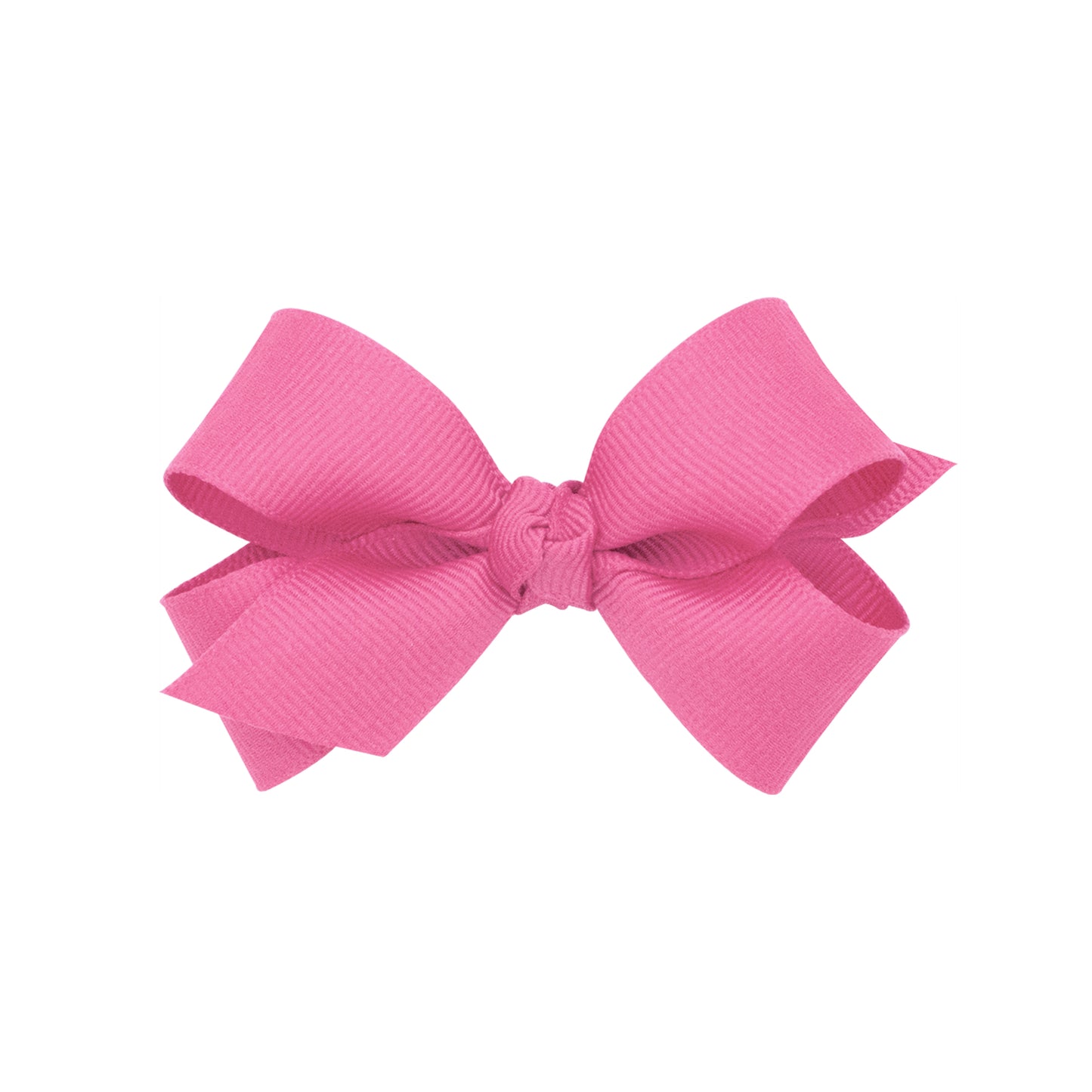 Mini Grosgrain Hair Bow with Center Knot - Hot Pink