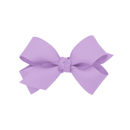 Mini Grosgrain Hair Bow with Center Knot - Light Orchid