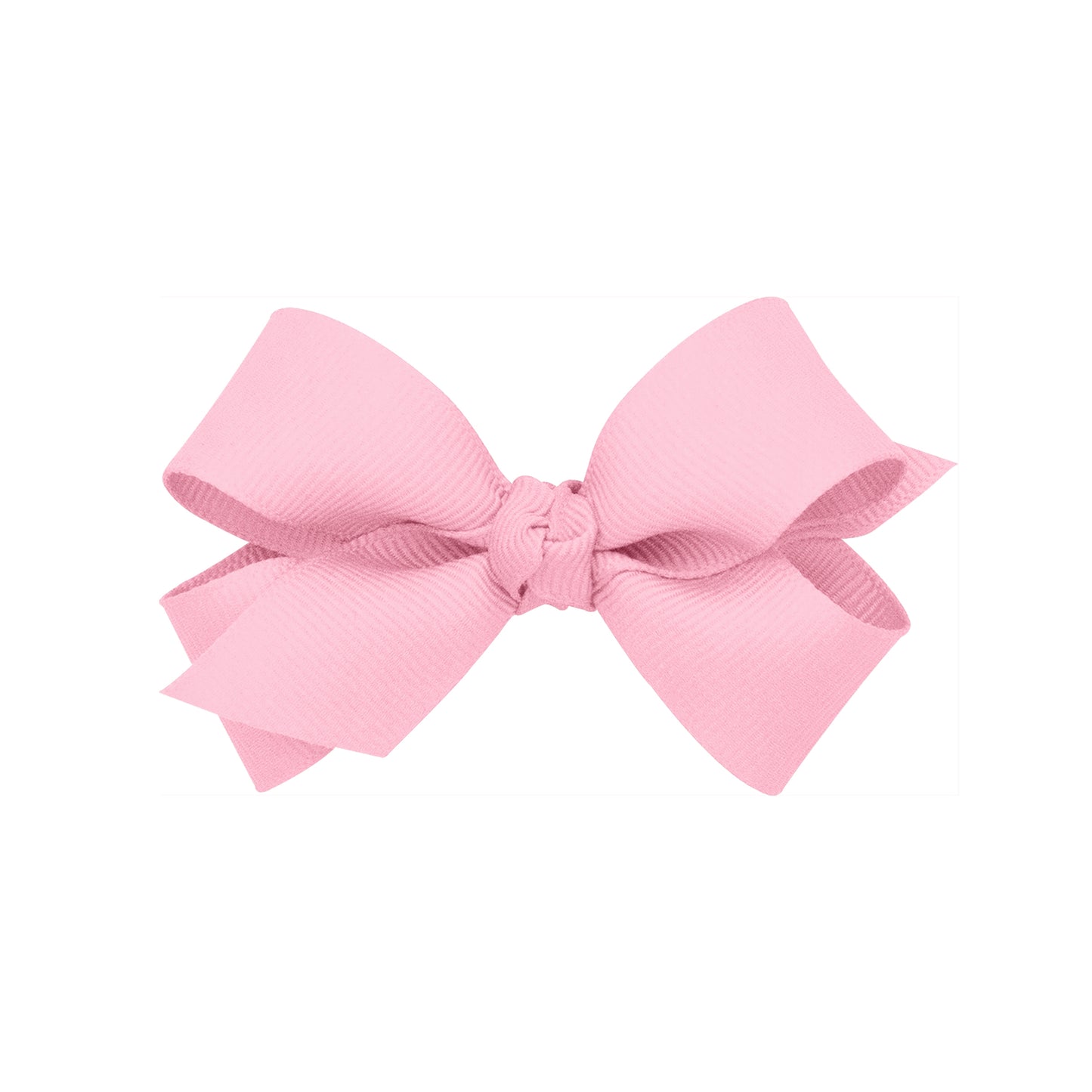Mini Grosgrain Hair Bow with Center Knot - Pearl Pink