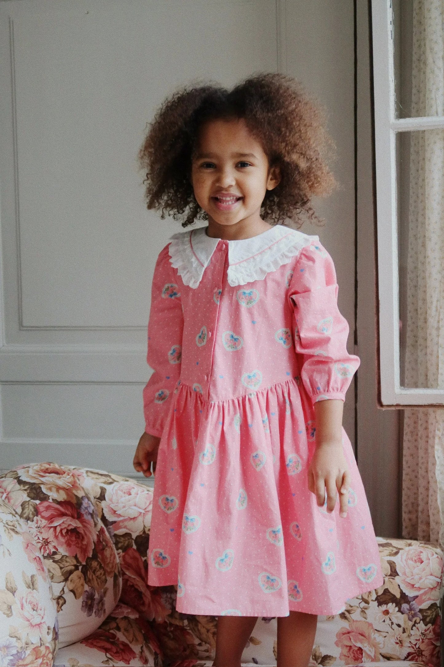 Coeur Collar Dress- Cher Rose