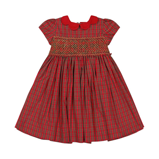 Marguerite Red Tartan Smocked Dress