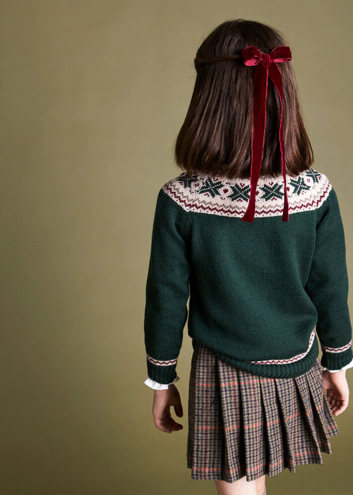 Classic Fair Isle Merino Wool Jumper in Green