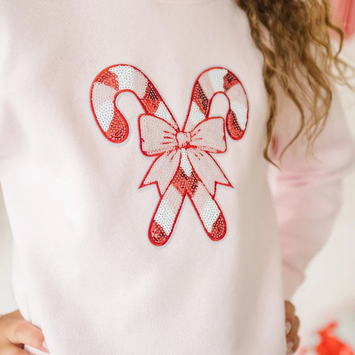 Candy Cane Patch Sweatshirt- Ballet