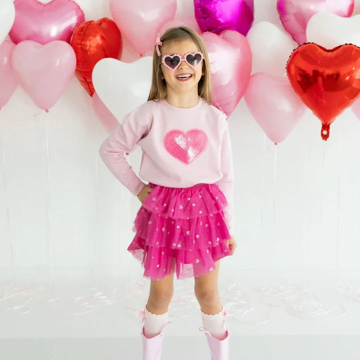 Sweet Wink Heart Petal Valentine's Day Tutu