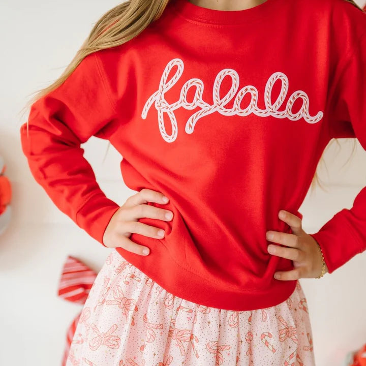Falala Patch Sweatshirt- Red