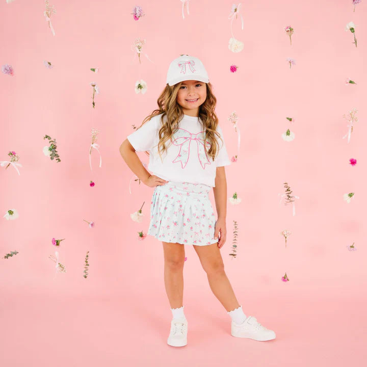 Sky Floral Athletic Skort