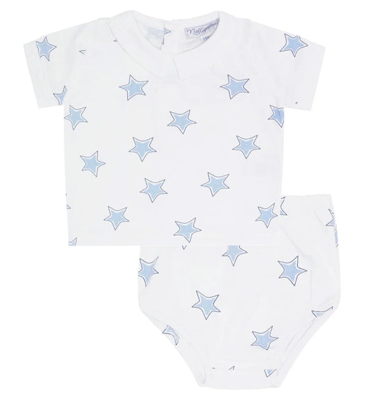 Nellapima Blue Stars Print Diaper Cover Set