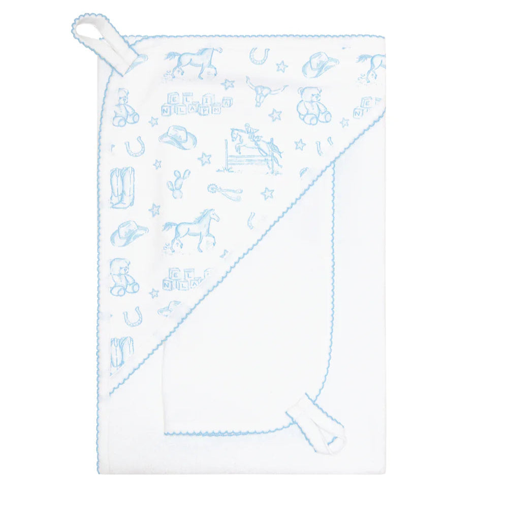 Nellapima Blue Lone Star Toile Towel