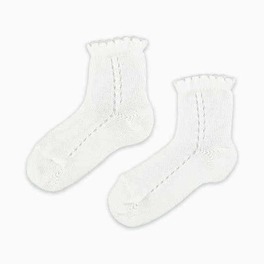 La Coqueta Openwork Short Girl Socks  - White