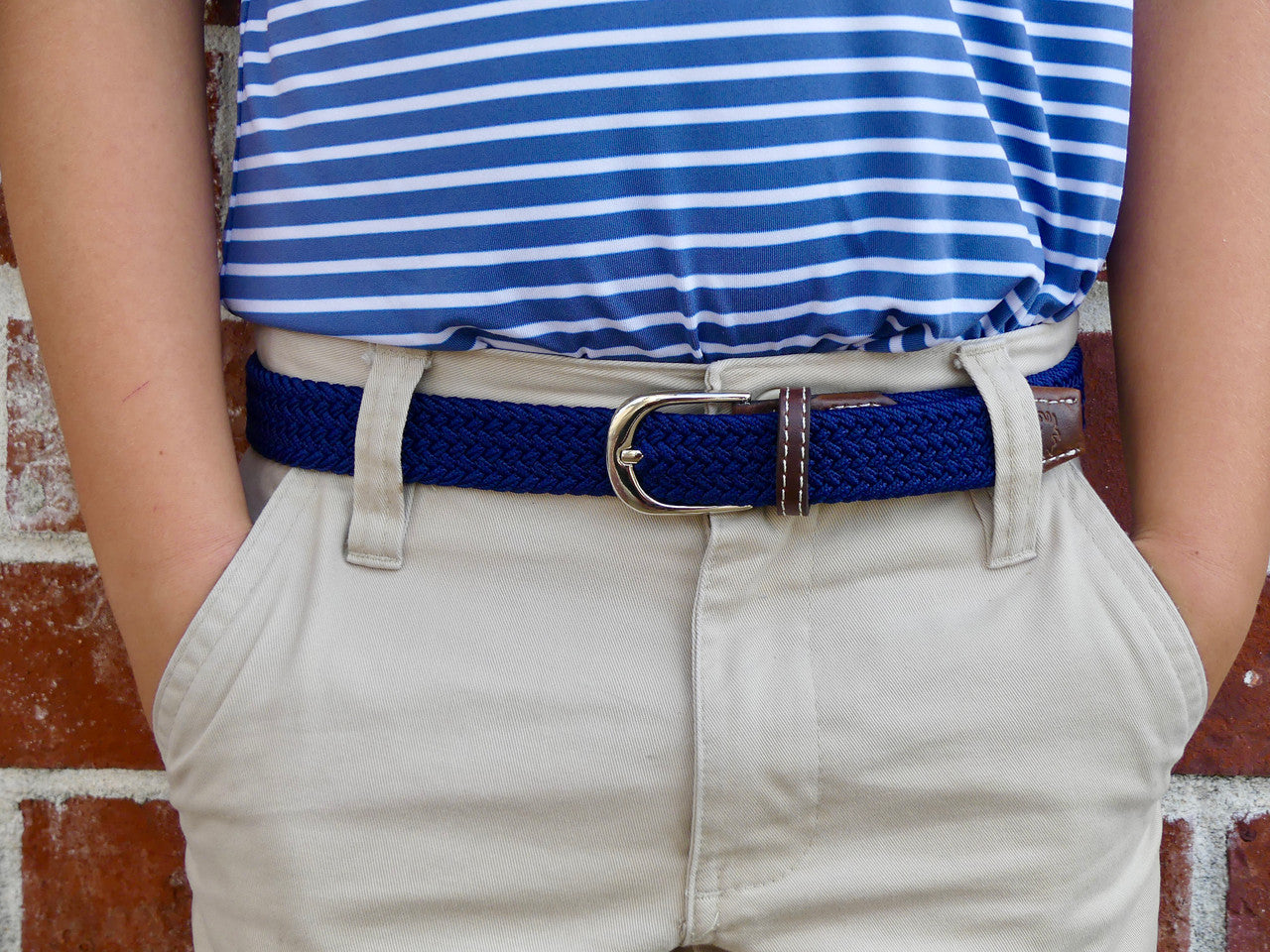 Roostas The Lil' Pebble Beach Chevron Woven Stretch Belt