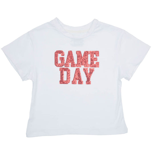 Azarhia Red Sequin Game Day Boxy Tee